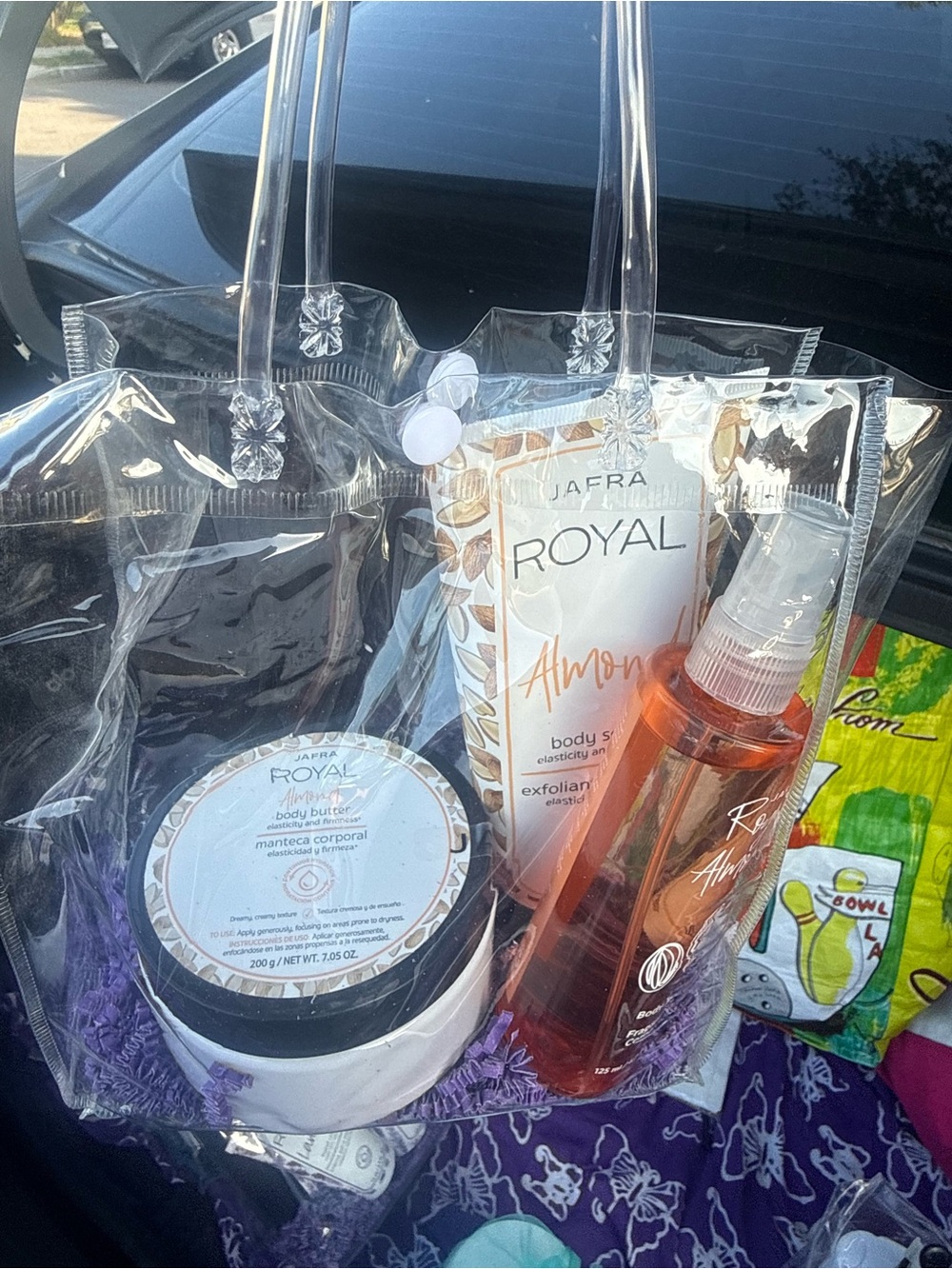 Almond Bath & Body Set in Clear/Orange